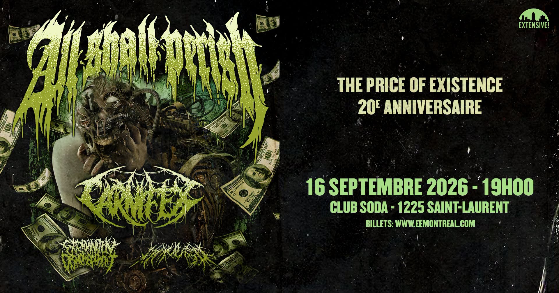All Shall Perish + Carnifex + Extermination Dismemberment + Mauled | Montréal